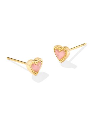 Mini Ari Heart Stud Earrings-Gold