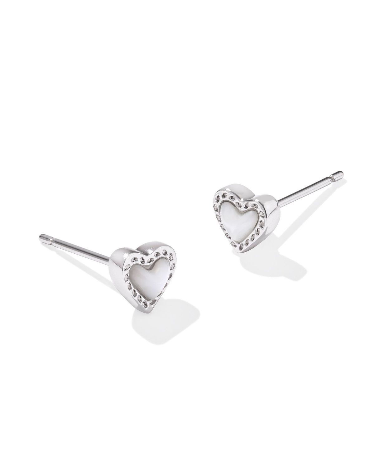 Mini Ari Heart Stud Earrings-Silver