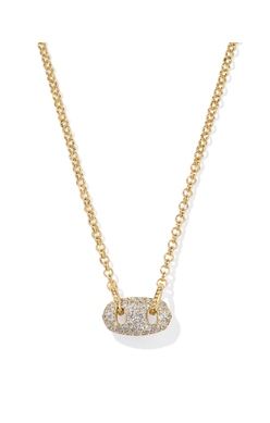 Bailey Pave Short Pendant Necklace-Gold