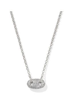 Bailey Pave Short Pendant Necklace-Silver
