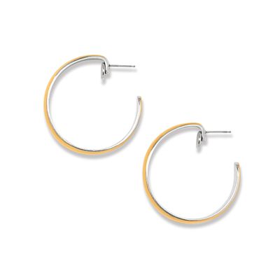 Ferrara Entrata Moon Large Hoop Earrings-Gold/Silver