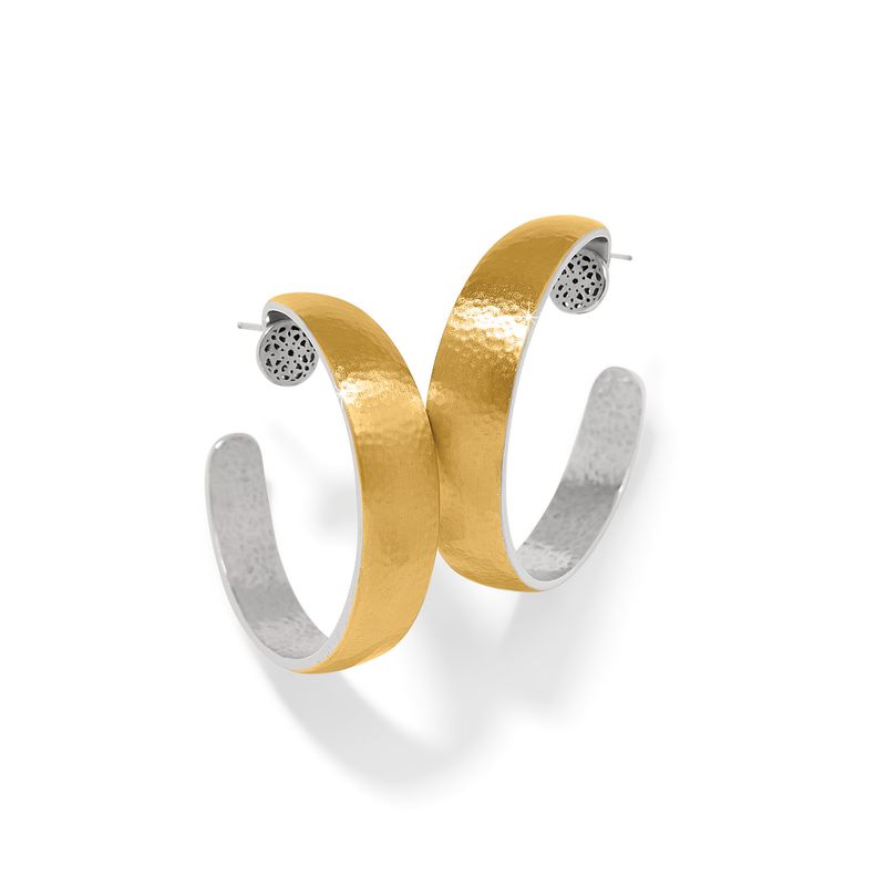 Ferrara Entrata Moon Large Hoop Earrings-Gold/Silver