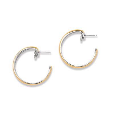 Ferrara Entrata Moon Small Hoop Earrings-Gold/Silver