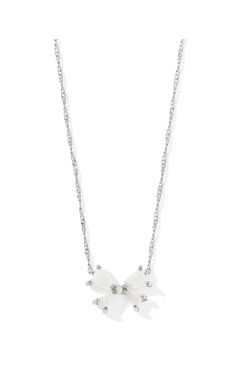 Blair Bow Small Short Pendant Necklace-Silver
