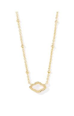 Mini Abbie Satellite Short Pendant Necklace-Gold, Color: GOLD IVORY MOTHER OF PEARL, Size: ONE SIZE