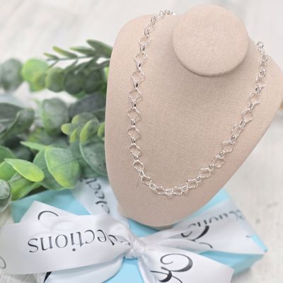 QUATREFOIL STERLING SILVER LINK NECKLACE