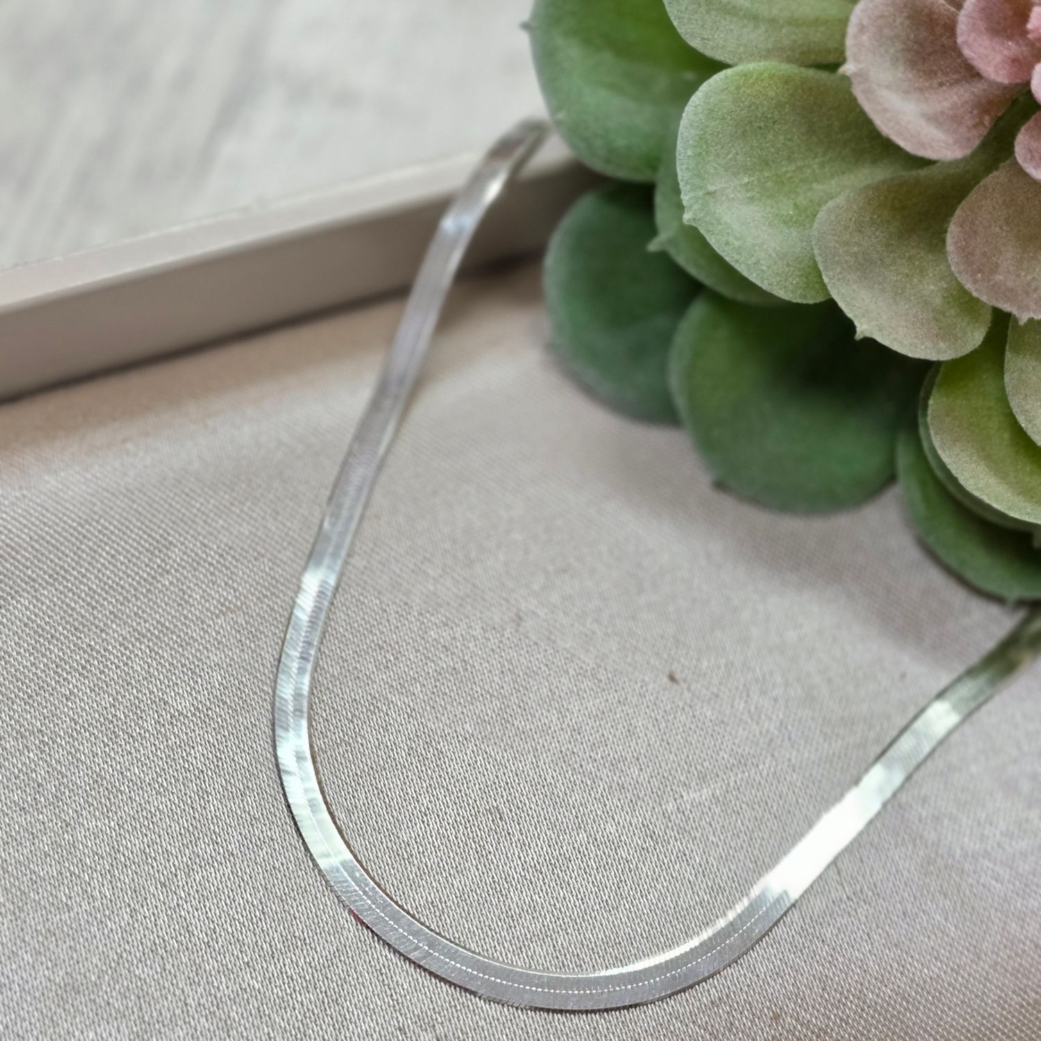 STERLING SILVER SNAKE CHAIN NECKLACE