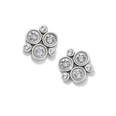 Constella Cluster Post Earrings-Clear