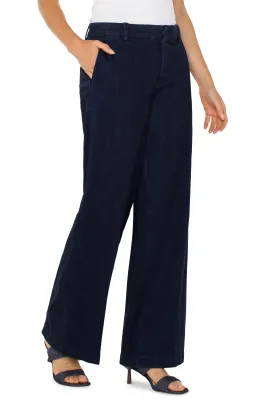 Kelsey Wide Leg Trouser w/Inner Waistband Trim 31ins