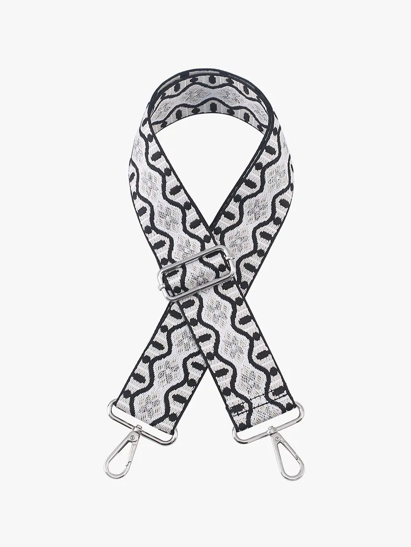 Wave Guitar Strap-Black/White