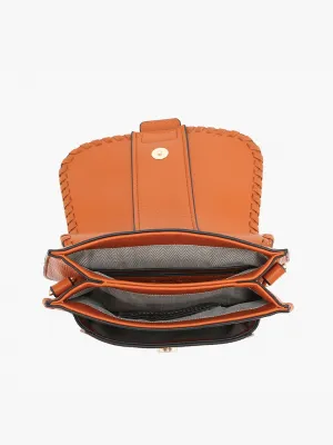 Sandra Buckle Flapover Crossbody-Navy