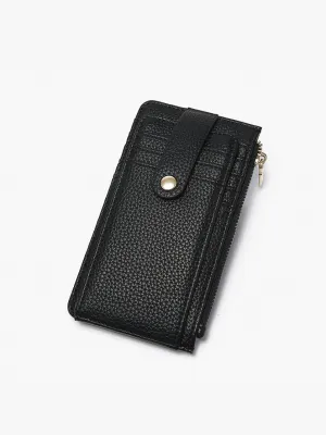 Mae Multi-Card Wallet w/ Strap Snap Closure-Black