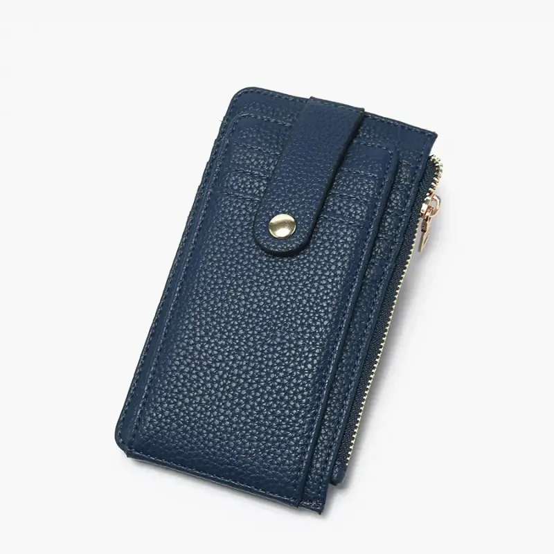 Mae Multi-Card Wallet w/ Strap Snap Closure-Navy