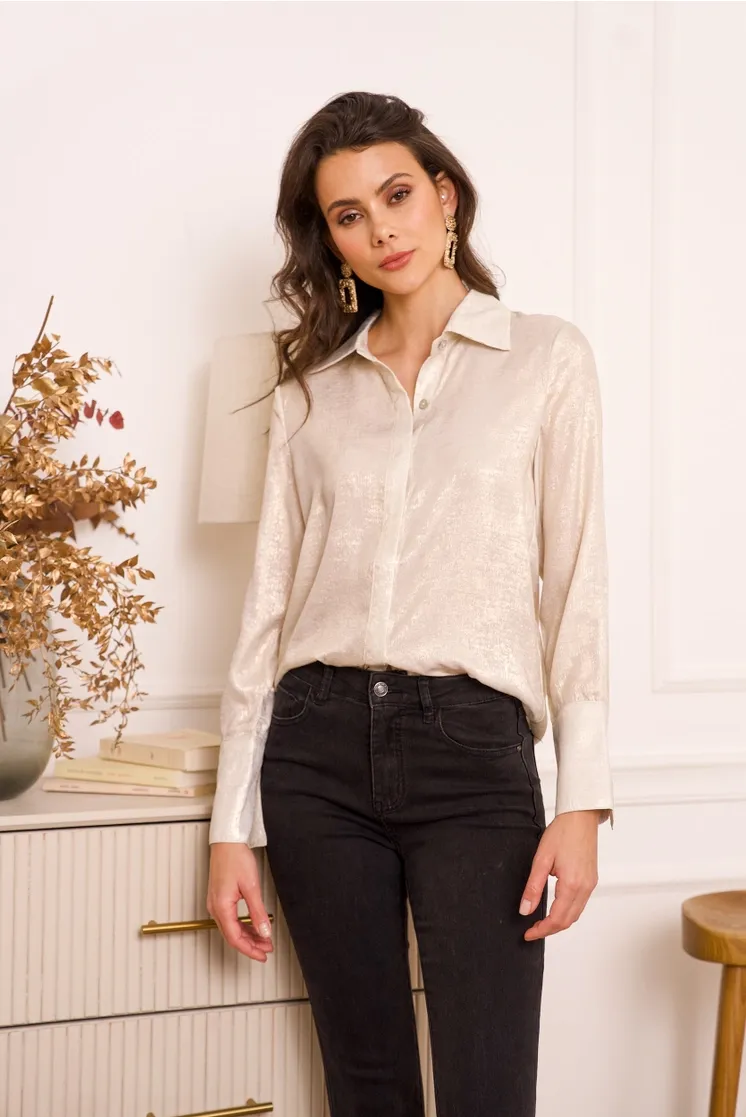 Lea Metallic Shiny Shirt