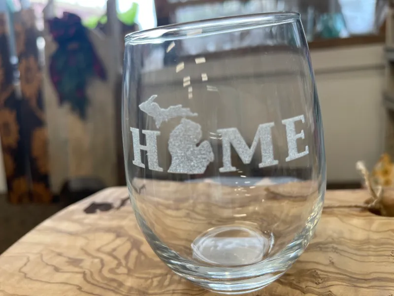 Michigan Home Stemless Wine Glass