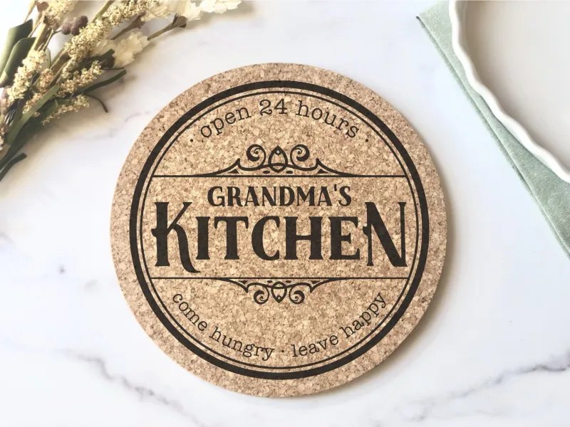 Grandma&#39;s Kitchen Cork Trivet Hot Pad