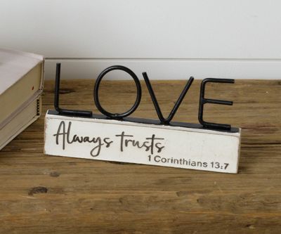 Table Sign - Love Always Trusts