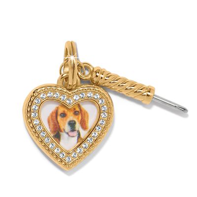 Memento Heart Photo Charm-Gold