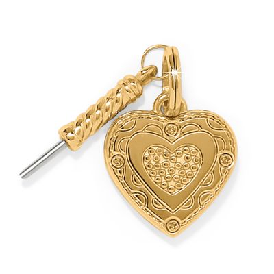 Memento Heart Photo Charm-Gold