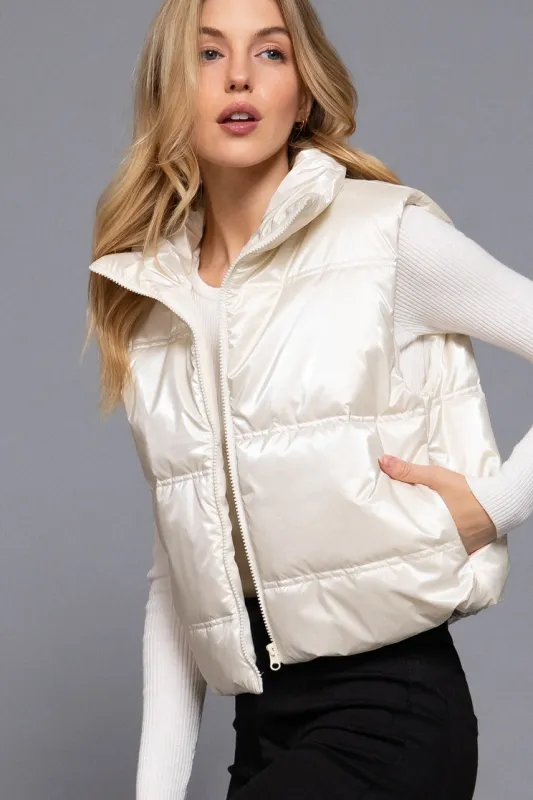 High Neck Zip Up Vest