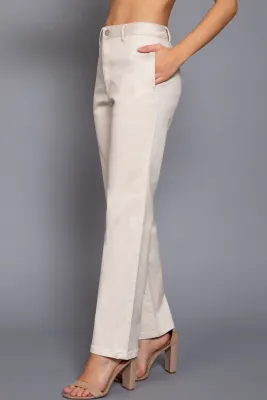 Straight Fit Twill Long Pants