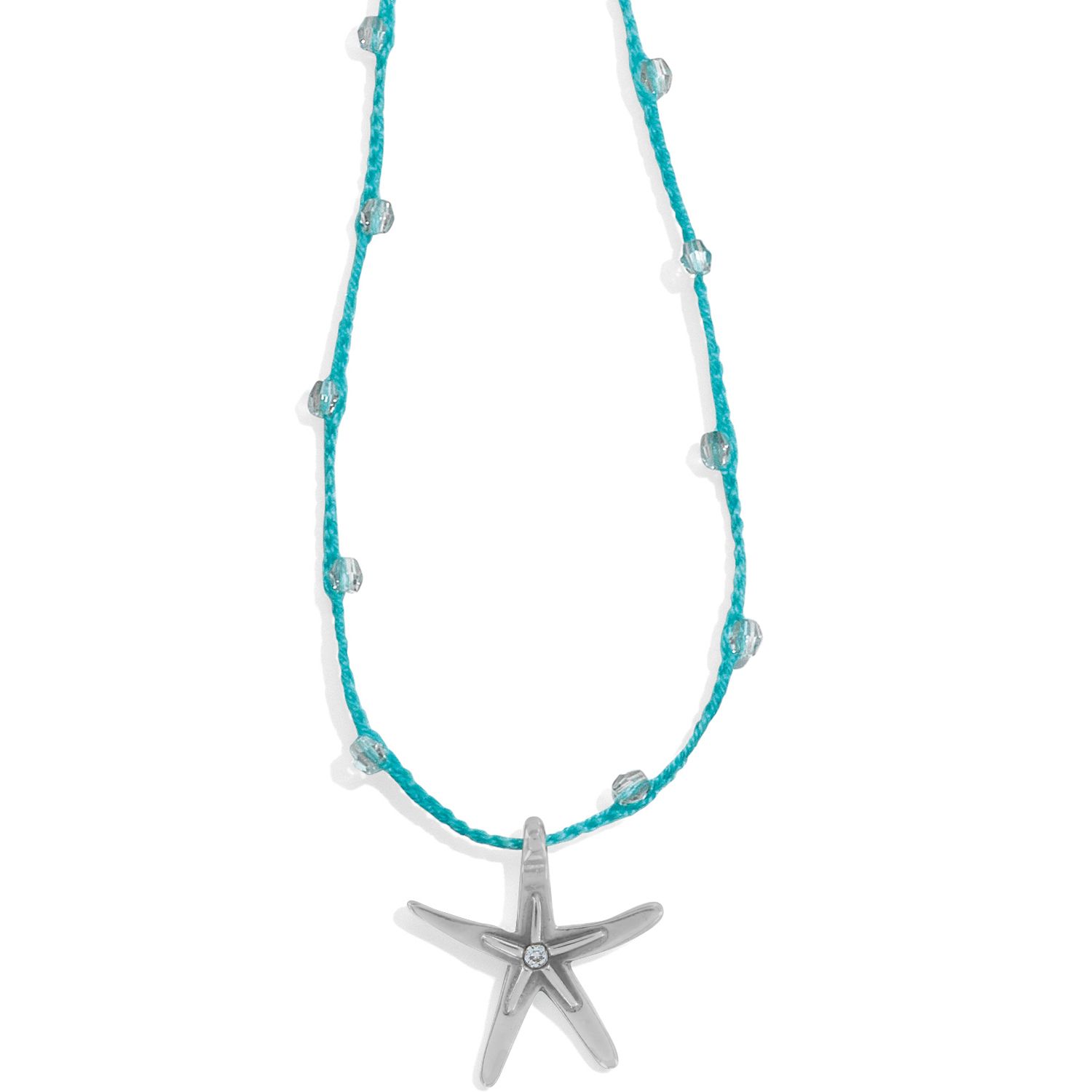 Blue Water Crochet Petite Starfish Necklace