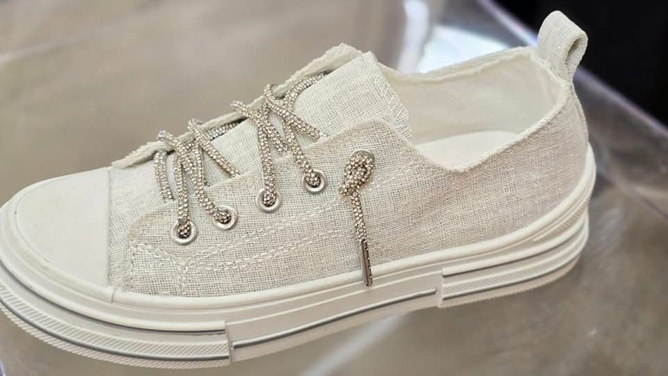 Shimmer Sneakers, Color: WHITE, Size: 6