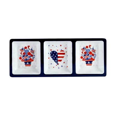 Stars &amp; Stripes Melamine 3-Section Dish