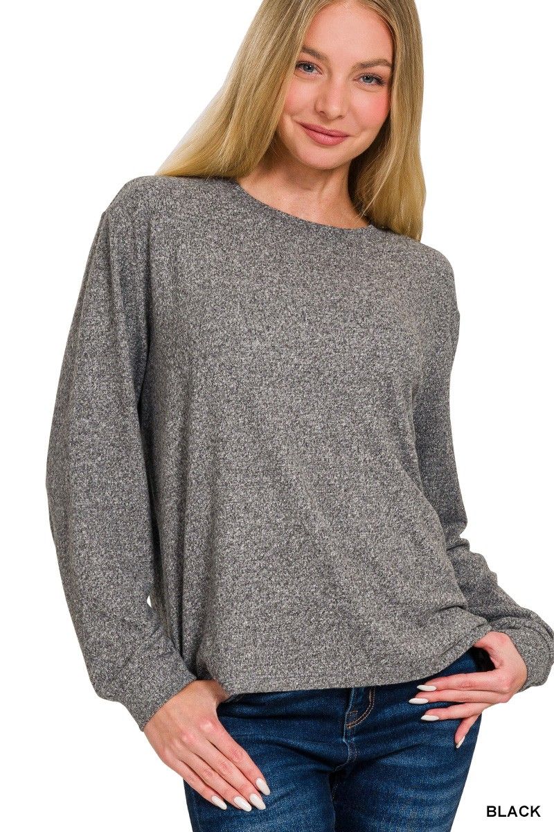 Melange Hacci Tee, Color: BLACK, Size: SMALL
