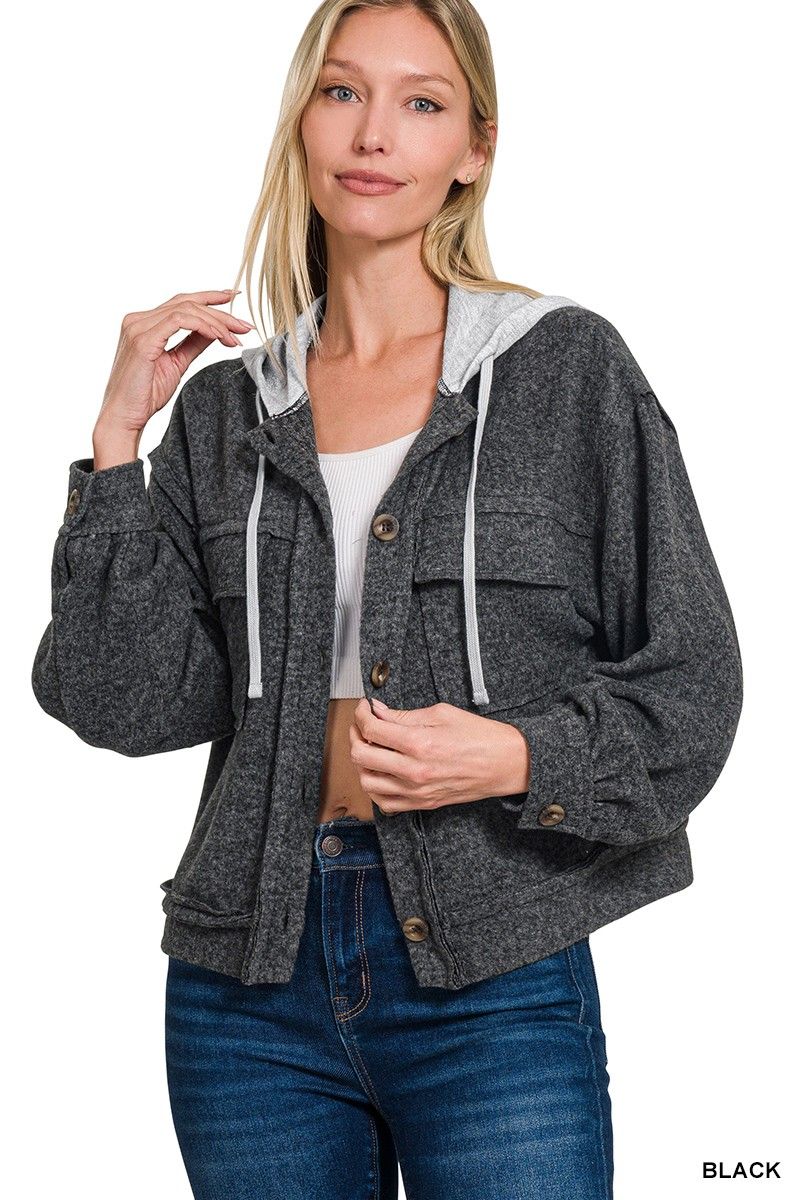 Hacci Hooded Shacket