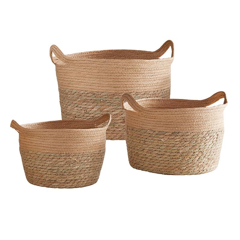 Tan Seagrass Baskets, Size: SMALL