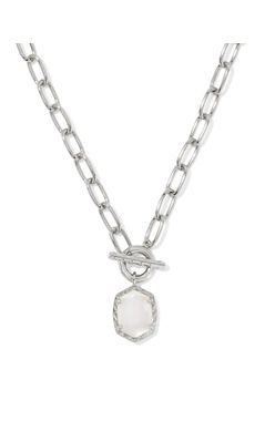 Daphne Link and Chain Necklace-Silver