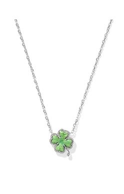 Clover Short Pendant Necklace-Silver