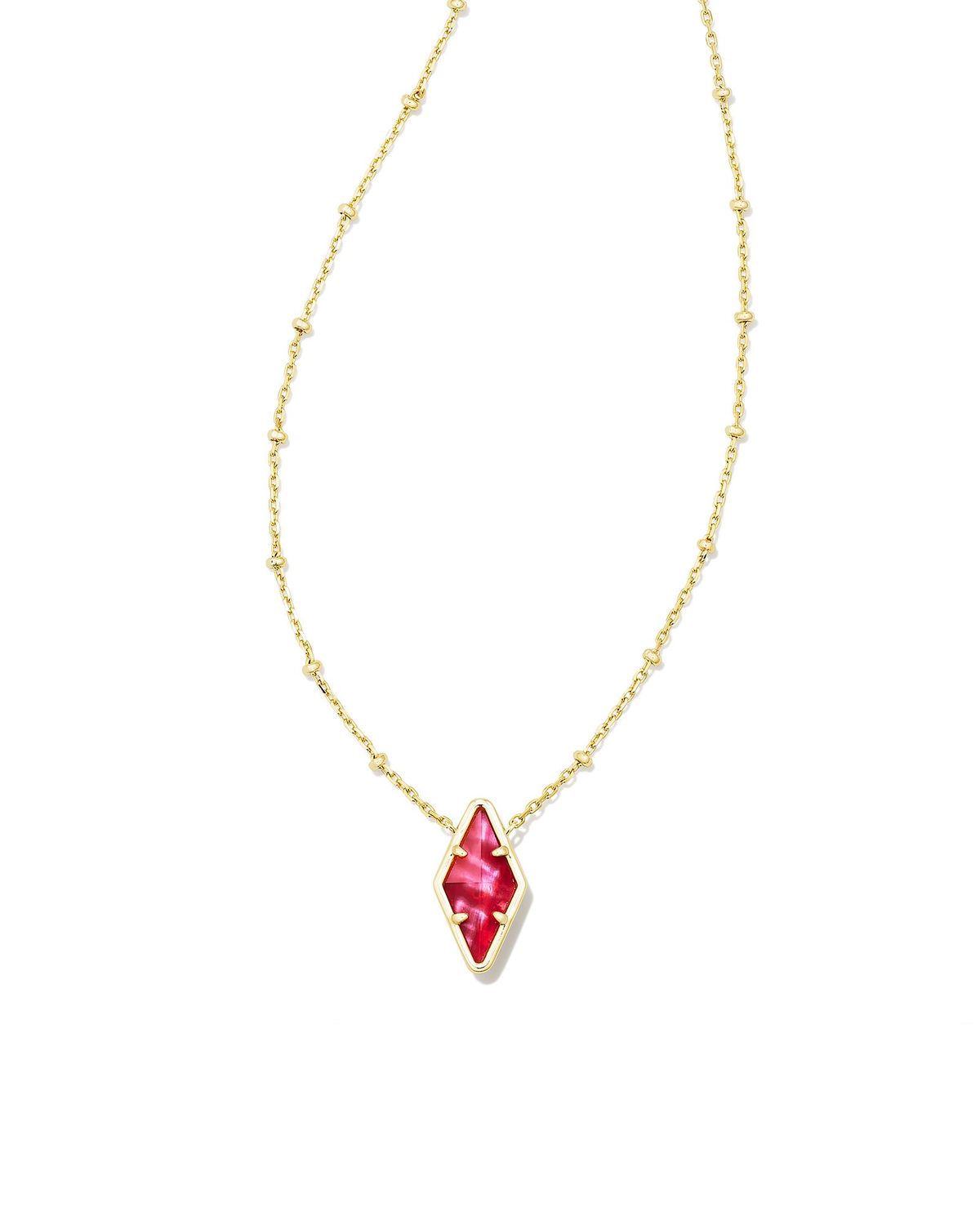 KINSLEY SHORT PENDANT NECKLACE, Color: GOLD RASPBERRY ILLUSION, Size: ONE SIZE