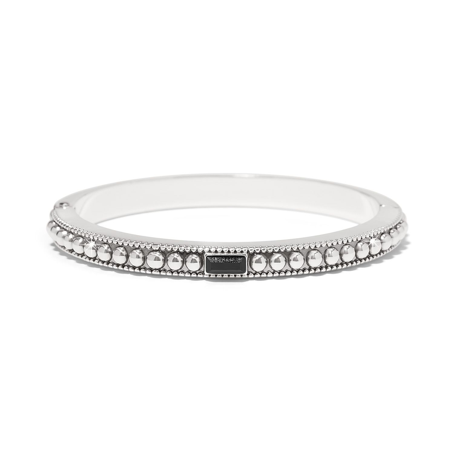 Pretty Tough Gem Hinged Bangle-Black