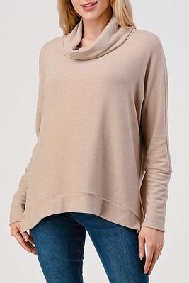 Cowl Neck Top w/Side Slits