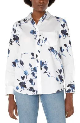 Long Sleeve Classic Fit Button Front Woven Shirt