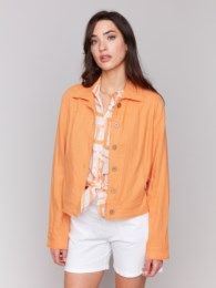 Solid Button Front Jacket