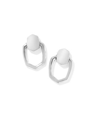 Kaia Open Frame Earrings-Silver