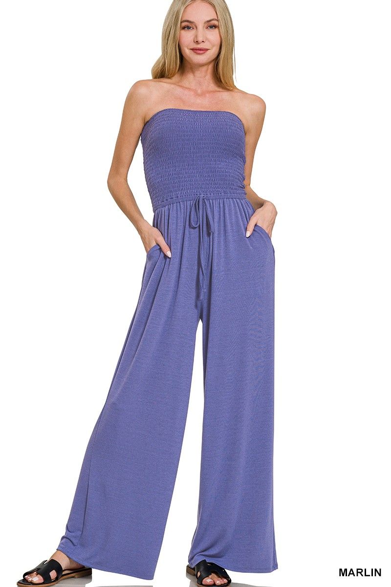 Smocked Tube Top Jumpsuit