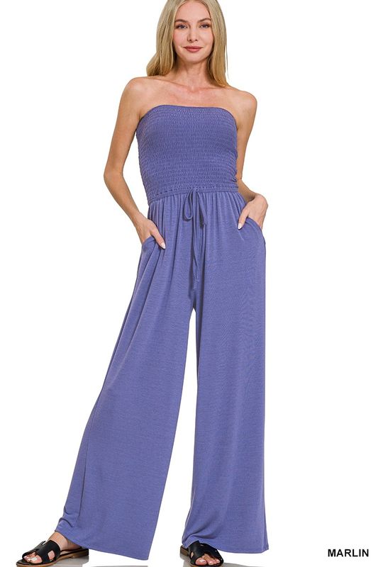 Smocked Tube Top Jumpsuit