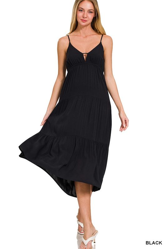 Sweetheart Tiered Midi Dress