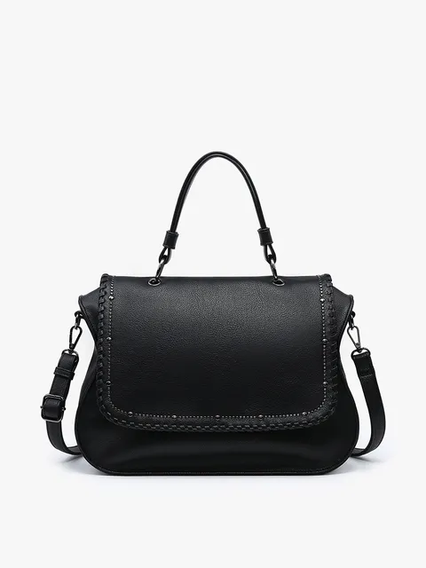 Cricket Studded Hobo-Black