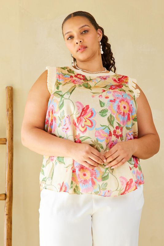 Floral Ruffle Tank