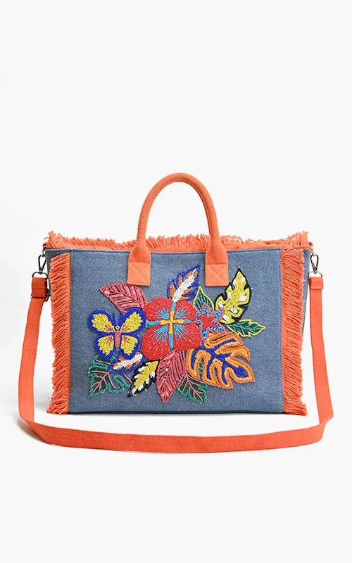 Rainbow Flutterby Foliage Tote