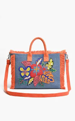 Rainbow Flutterby Foliage Tote