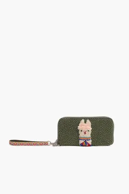Embellished Wallet with Wristlet-Llama