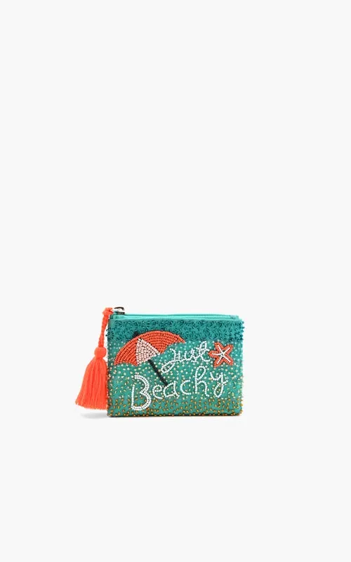 Beachy Coin Pouches, QUOTE: JUST BEACHY