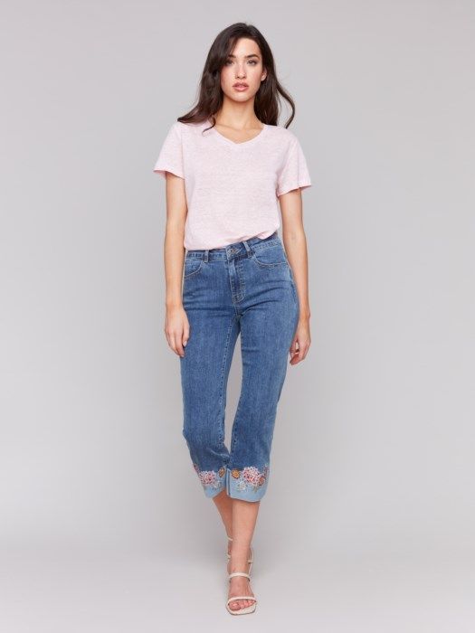 Embroidered Cuff Pant