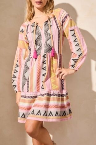 Jacquard Tiered Dress